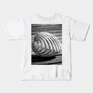 Sea shell on wood Kids T-Shirt